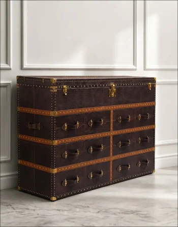 The Sovereign Croc-Embossed Leather Trunk Dresser