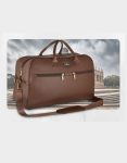 Voyager Leatherette Travel Duffle Bag (Rich Brown)