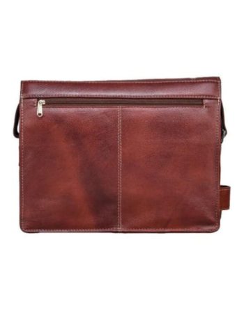 Vintage Leather Flap-Over Messenger Bag