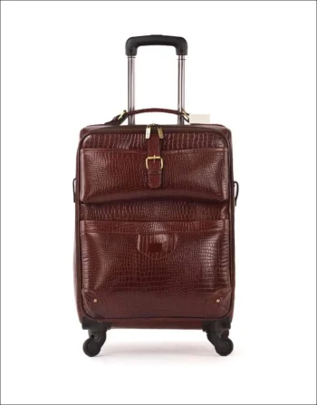 Leather Rolling Suitcase