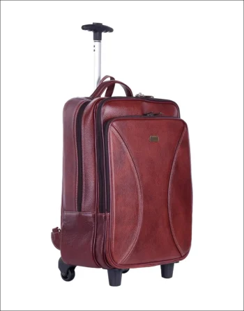 Executive Heritage Leather Rolling Duffel Backpack